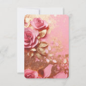 Erstellen Sie Ihre eigenen Gold Glitzer & Pink Pap RSVP Karte (Rückseite)