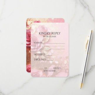 Erstellen Sie Ihre eigenen Gold Glitzer & Pink Pap RSVP Karte