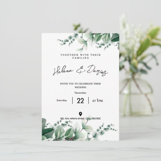 Erstellen Sie Ihre eigenen - Grün gehen Save The Date (Stehend Vorderseite)