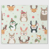 Erstellen Sie Ihre eigenen grünen Kawaii-Freunde T Geschenkpapier (Flach)