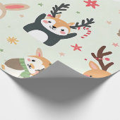 Erstellen Sie Ihre eigenen grünen Kawaii-Freunde T Geschenkpapier (Ecke)