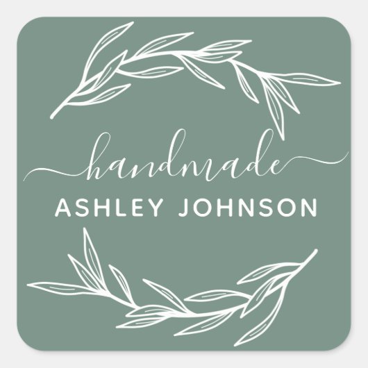 Erstellen Sie Ihre eigenen handgefertigten Laurel- Quadratischer Aufkleber (Vorderseite)