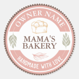 Erstellen Sie Ihre eigenen Handmade mit Liebe Bäck Runder Aufkleber