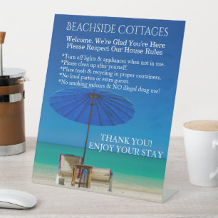 Erstellen Sie Ihre eigenen Hausregeln für Gäste am Sockelschild