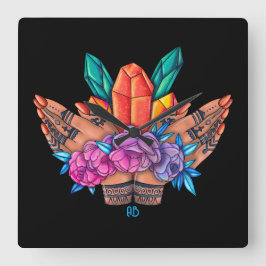 Erstellen Sie Ihre eigenen Henna Hands Kristalle & Quadratische Wanduhr