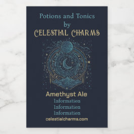 Erstellen Sie Ihre eigenen Himmelsmonde und -berge Weinetikett