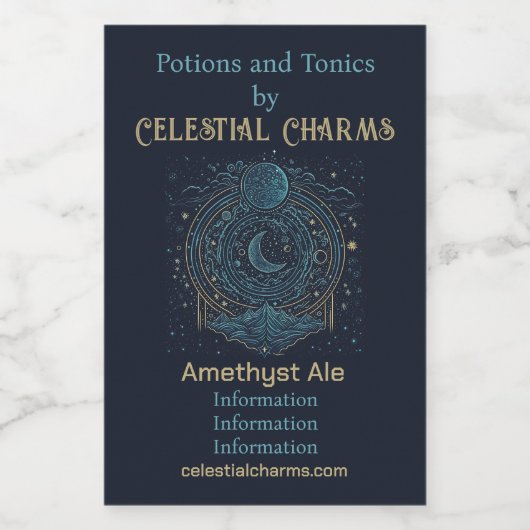 Erstellen Sie Ihre eigenen Himmelsmonde und -berge Weinetikett (Einzelnes Label)