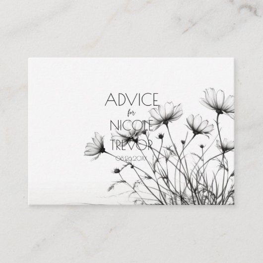 Erstellen Sie Ihre eigenen - Hübsche B&W-Blume Hinweiskarte (Vorderseite)