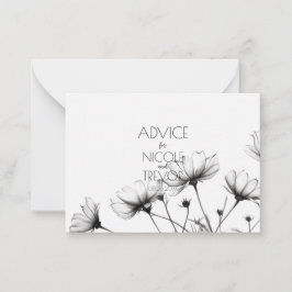 Erstellen Sie Ihre eigenen - Hübsche B&W-Wildblume Hinweiskarte