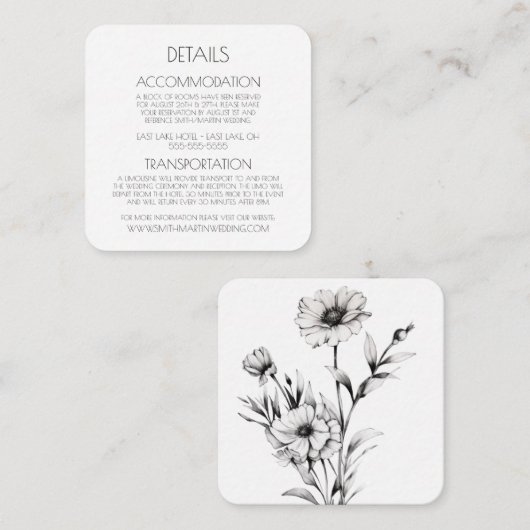 Erstellen Sie Ihre eigenen - Hübsche Schwarz/Weiß- Begleitkarte (Vorne/Hinten)