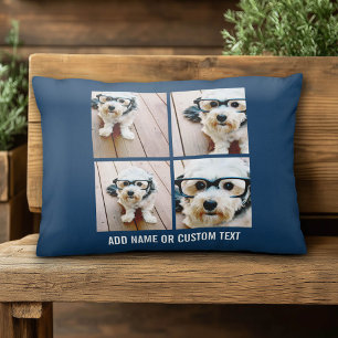 Erstellen Sie Ihre eigenen Instagram Collage Navy  Zierkissen