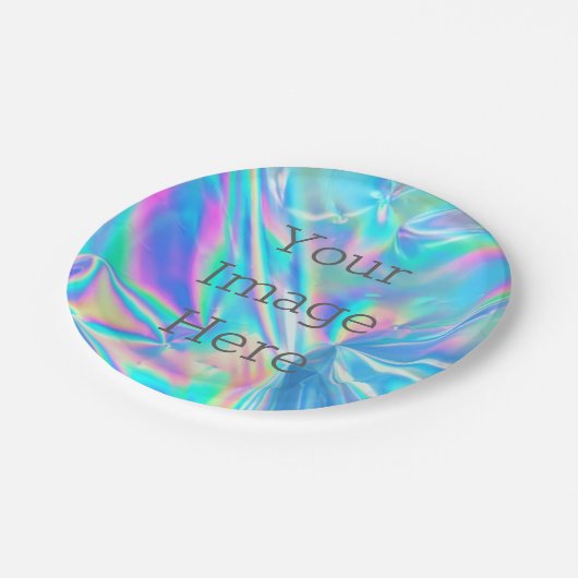 Erstellen Sie Ihre eigenen irideszierenden Imitate Pappteller (Schrägansicht)