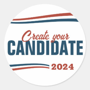 Erstellen Sie Ihre eigenen Kandidaten Runder Aufkleber
