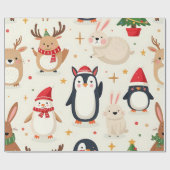 Erstellen Sie Ihre eigenen Kawaii-Freunde Tiere Geschenkpapier (Flach)