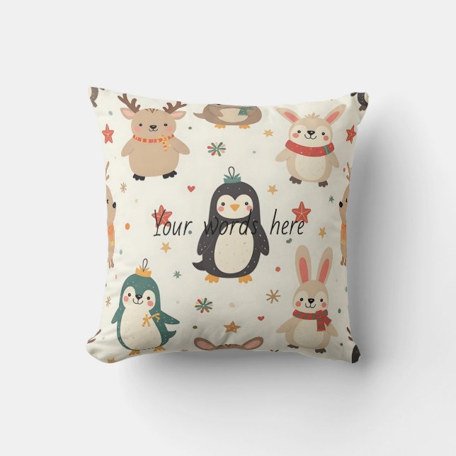 Erstellen Sie Ihre eigenen Kawaii-Freunde Weihnach Kissen (Vorderseite)
