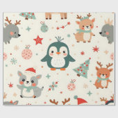 Erstellen Sie Ihre eigenen Kawaii-Freunde Winterti Geschenkpapier (Flach)