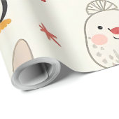 Erstellen Sie Ihre eigenen Kawaii Weihnachtstiere Geschenkpapier (Rolleneckpunkt)