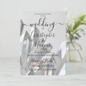 Erstellen Sie Ihre eigenen klaren Kristalle graue Einladung (Stehend Vorderseite)