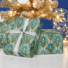 Erstellen Sie Ihre eigenen königlichen Pfauenfeder Geschenkpapier
