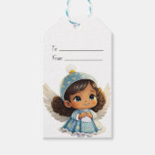 Erstellen Sie Ihre eigenen lateinischen Angel Blue Geschenkanhänger (Vorderseite)