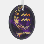 Erstellen Sie Ihre eigenen Lila Celestial Aquarius Ornament Aus Glas (Vorderseite Rechts)