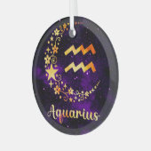 Erstellen Sie Ihre eigenen Lila Celestial Aquarius Ornament Aus Glas (Vorderseite links)