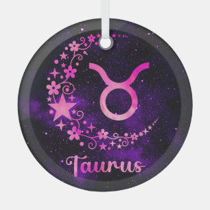 Erstellen Sie Ihre eigenen Lila Celestial Taurus Z Ornament Aus Glas