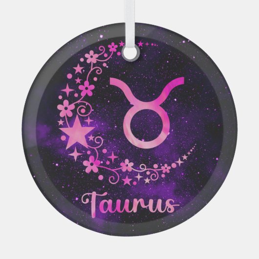 Erstellen Sie Ihre eigenen Lila Celestial Taurus Z Ornament Aus Glas (Vorderseite)