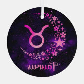 Erstellen Sie Ihre eigenen Lila Celestial Taurus Z Ornament Aus Glas (Rückseite)
