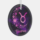 Erstellen Sie Ihre eigenen Lila Celestial Taurus Z Ornament Aus Glas (Vorderseite Rechts)