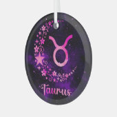 Erstellen Sie Ihre eigenen Lila Celestial Taurus Z Ornament Aus Glas (Vorderseite links)