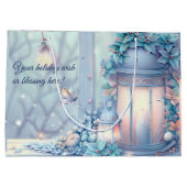 Erstellen Sie Ihre eigenen Lila Weihnachtslanterns Große Geschenktüte (Rückseite)