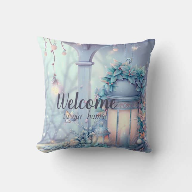 Erstellen Sie Ihre eigenen Lila Weihnachtslanterns Kissen (Vorderseite)