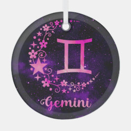 Erstellen Sie Ihre eigenen Lila Zodiac Gemini Zodi Ornament Aus Glas