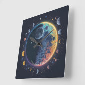 Erstellen Sie Ihre eigenen magischen Regenbogenmon Quadratische Wanduhr (Winkel)