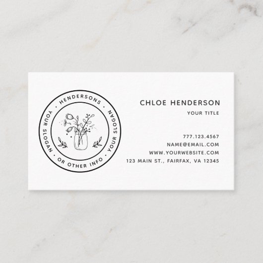 Erstellen Sie Ihre eigenen Mason Jar Blume Visitenkarte (Vorderseite)