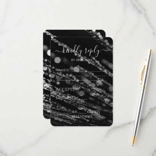 Erstellen Sie Ihre eigenen - Mattierte Zweige in B RSVP Karte (Vorderseite/Rückseite Beispiel)