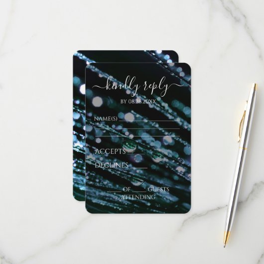 Erstellen Sie Ihre eigenen - Mattierte Zweige in B RSVP Karte (Vorderseite/Rückseite Beispiel)