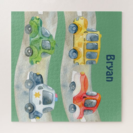 Erstellen Sie Ihre eigenen Mit Monogramm Wasserfar Puzzle (Horizontal)