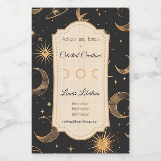 Erstellen Sie Ihre eigenen Monde & Planeten Celest Weinetikett (Einzelnes Label)