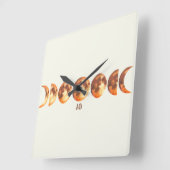 Erstellen Sie Ihre eigenen mystischen Orangenmondp Quadratische Wanduhr (Winkel)