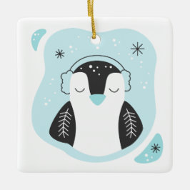 Erstellen Sie Ihre eigenen Niedlichen Pinguin Blue Keramikornament