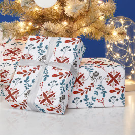 Erstellen Sie Ihre eigenen nordischen Rot- und Bla Geschenkpapier