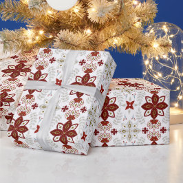 Erstellen Sie Ihre eigenen nordischen Rot- und Gol Geschenkpapier