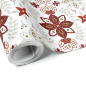 Erstellen Sie Ihre eigenen nordischen Rot- und Gol Geschenkpapier (Rolleneckpunkt)