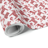 Erstellen Sie Ihre eigenen nordischen Rot- und Wei Geschenkpapier (Rolleneckpunkt)