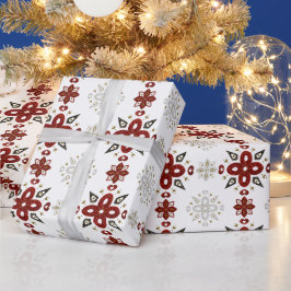 Erstellen Sie Ihre eigenen nordischen roten Blumen Geschenkpapier