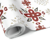 Erstellen Sie Ihre eigenen nordischen roten Blumen Geschenkpapier (Rolleneckpunkt)