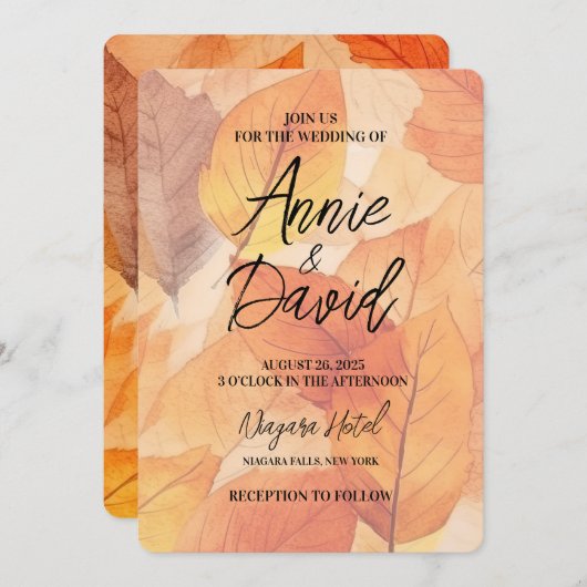 Erstellen Sie Ihre eigenen Orange-Herbstlaube Hoch Einladung (Vorne/Hinten)