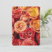 Erstellen Sie Ihre eigenen orangen Rose Hochzeit Einladung (Stehend Vorderseite)